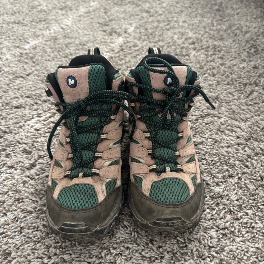 Outdoor Voices/Merrell Green and Tan Hiking Shoes